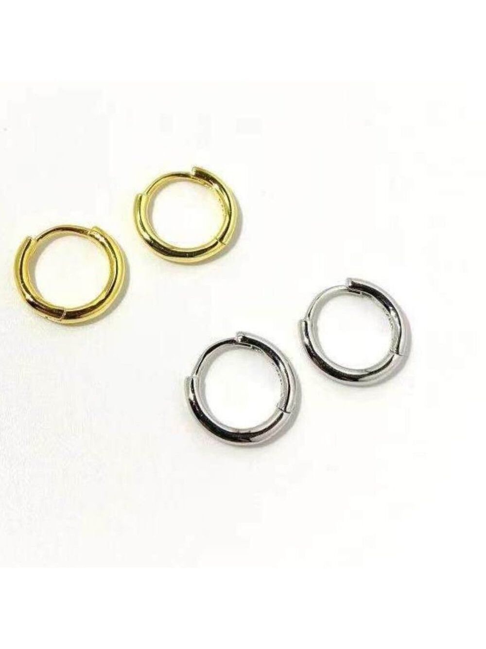 18k Gold Plated Sterling silver hoop Earrings - Picture 3 of 8